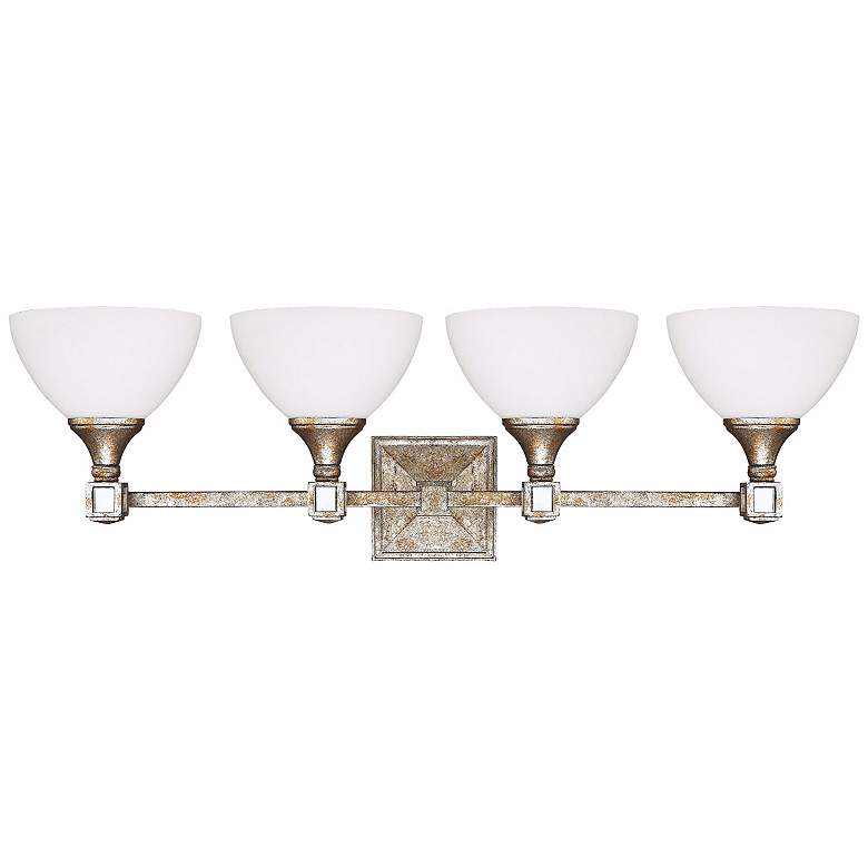 Image 1 Palazzo 32 3/4 inch Wide Silver and Gold Leaf Vanity Light