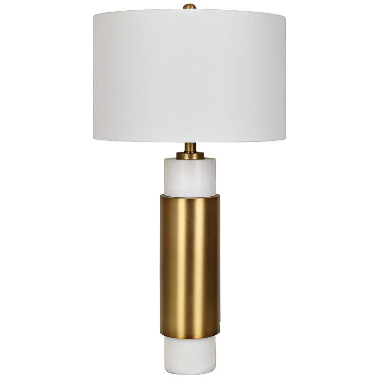 Image 1 Palazzo White Marble and Soft Brass Metal Table Lamp