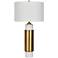 Palazzo White Marble and Soft Brass Metal Table Lamp