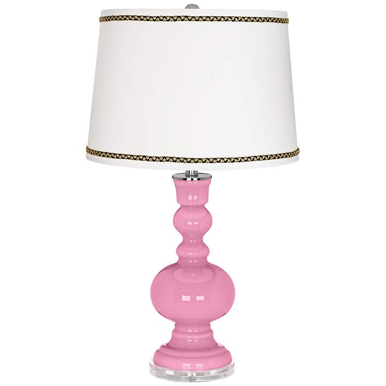 Image 1 Pale Pink Apothecary Table Lamp with Ric-Rac Trim