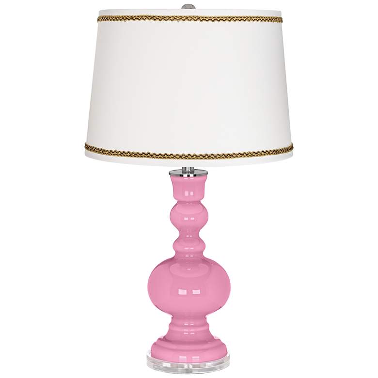 Image 1 Pale Pink Apothecary Table Lamp with Twist Scroll Trim
