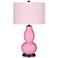 Pale Pink  Narrow Zig Zag Double Gourd Table Lamp