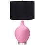 Pale Pink Ovo Table Lamp with Black Shade