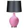 Pale Pink - Satin Dark Gray Shade Ovo Table Lamp