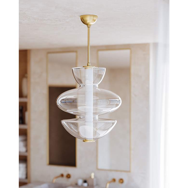 Image 3 Palermo 1 Light Pendant Aged Brass more views
