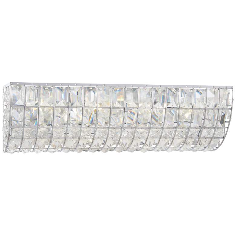 Image 1 Palermo 18 1/2 inch Wide Chrome and Crystal Bath Light