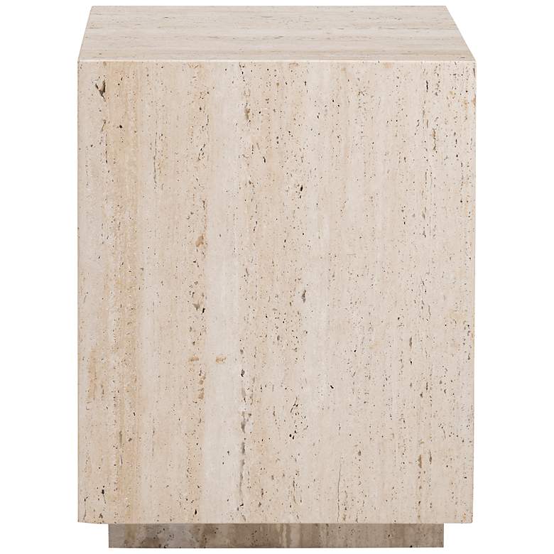 Image 2 Palermo 18" Wide Cream Travertine Square End Table