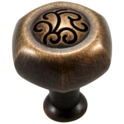 Palermo Brushed English 1 1/4" Wide Hexagon Cabinet Knob