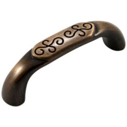 Palermo Brushed English Metal 3 1/2" Wide Cabinet Pull