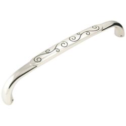 Palermo Polished Nickel w/ Black 12 3/4" Wide Appliance Pull