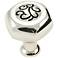 Palermo Polished Nickel with Black 1 1/4" Wide Cabinet Knob