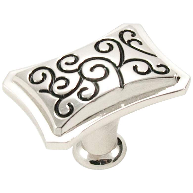 Image 1 Palermo Polished Nickel with Black 1 3/4" Wide Cabinet Knob