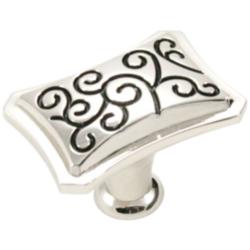 Palermo Polished Nickel with Black 1 3/4" Wide Cabinet Knob