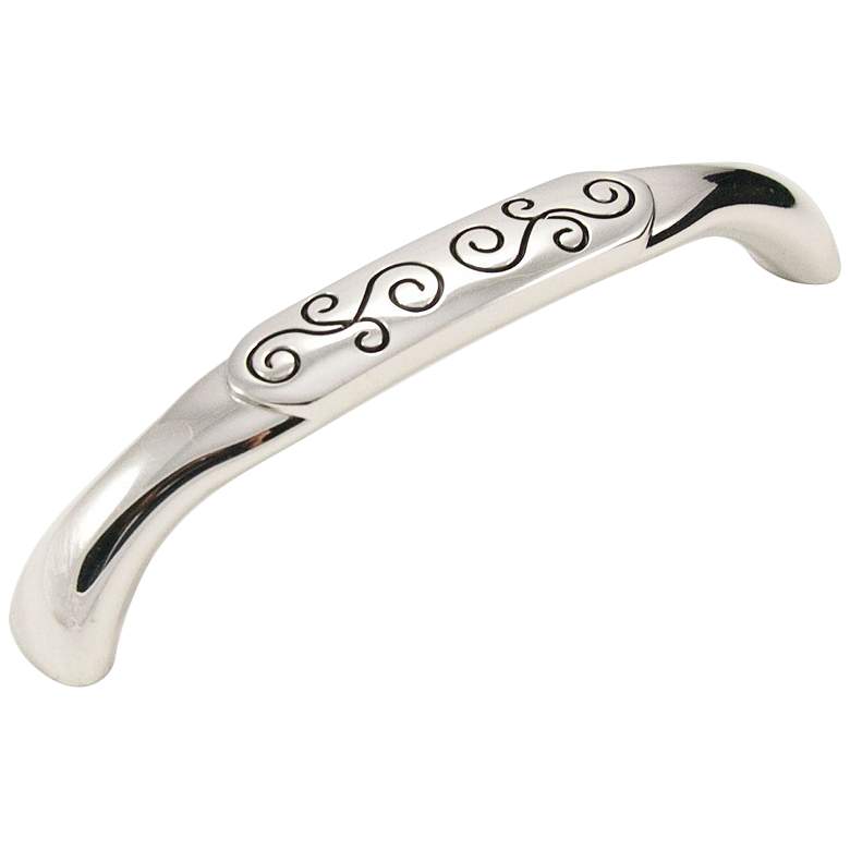 Image 1 Palermo Polished Nickel with Black 5 1/2" Wide Cabinet Pull