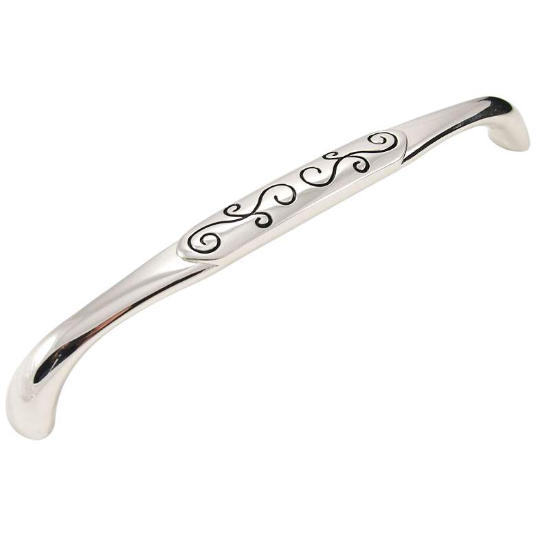 Image 1 Palermo Polished Nickel with Black 8 1/2" Wide Cabinet Pull