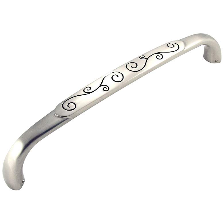 Image 1 Palermo Satin Nickel w/ Black Metal 12 3/4"W Appliance Pull