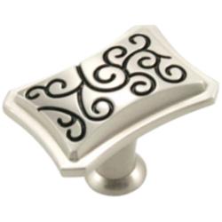 Palermo Satin Nickel with Black 1 3/4" Wide Cabinet Knob
