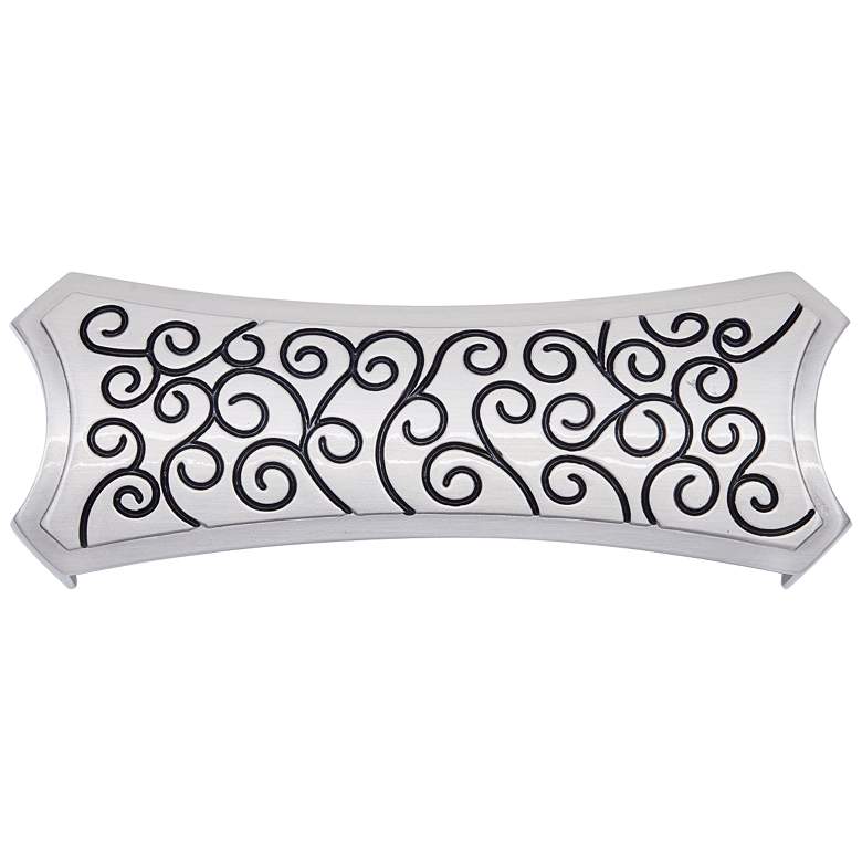 Image 1 Palermo Satin Nickel with Black 5" Wide Rectangular Cup Pull