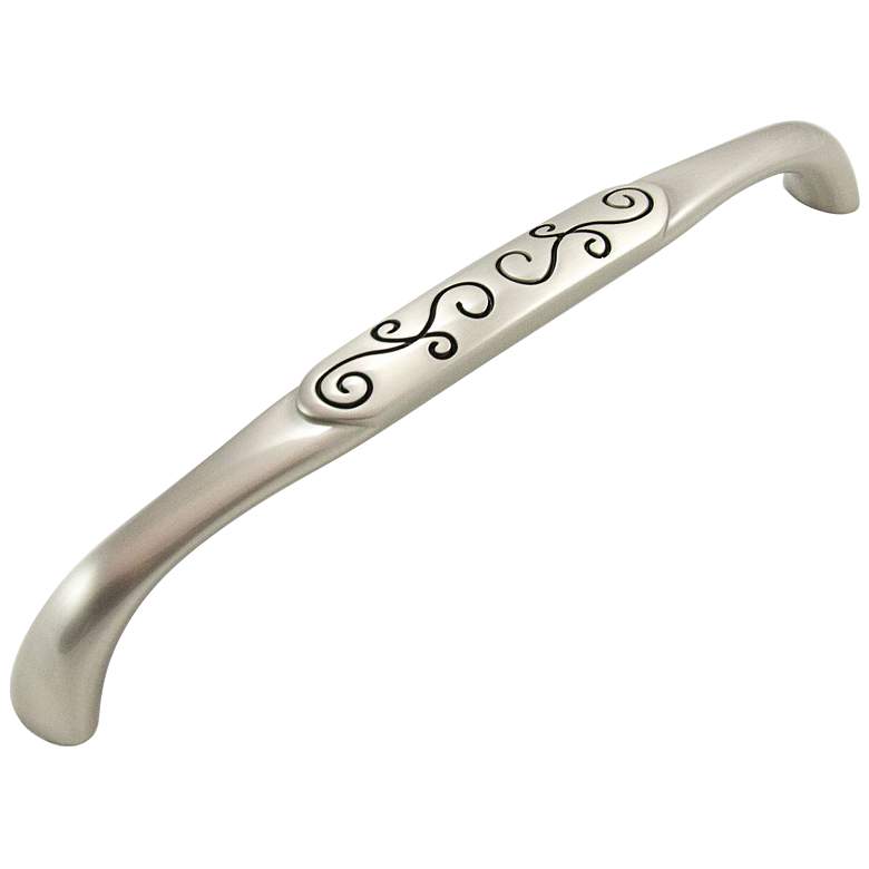 Image 1 Palermo Satin Nickel with Black 8 1/2" Wide Cabinet Pull
