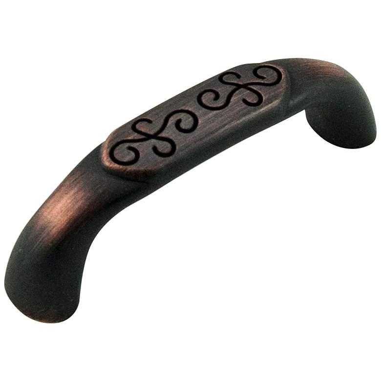 Image 1 Palermo Valencia Bronze Metal 3 1/2" Wide Cabinet Pull
