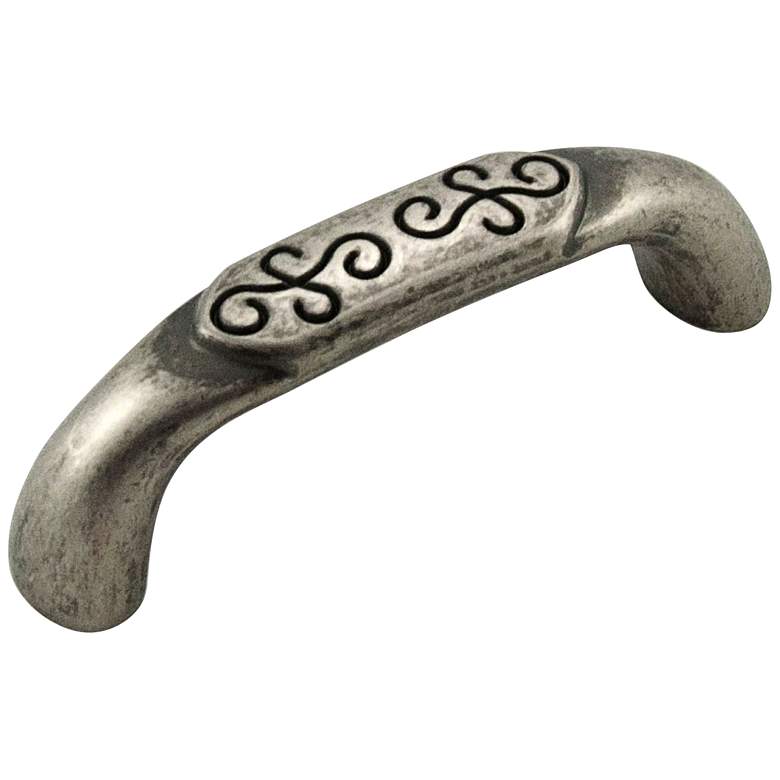 Image 1 Palermo Weathered Nickel Metal 3 1/2" Wide Cabinet Pull