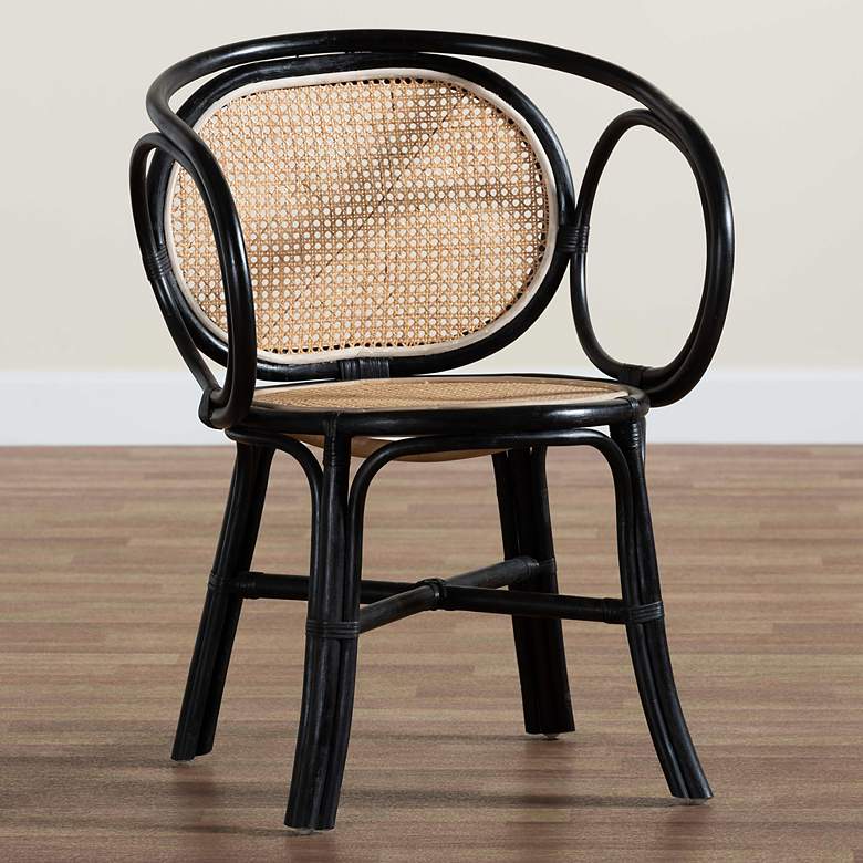 Image 1 Palesa Two-Tone Black Natural Rattan Dining Chair