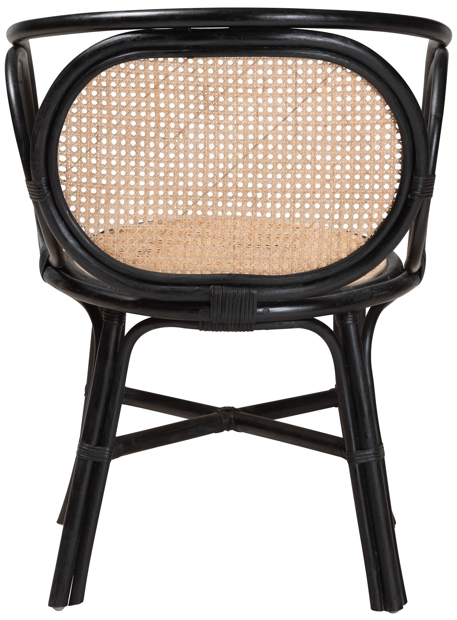 Palesa Two-Tone Black Natural Rattan Dining Chair