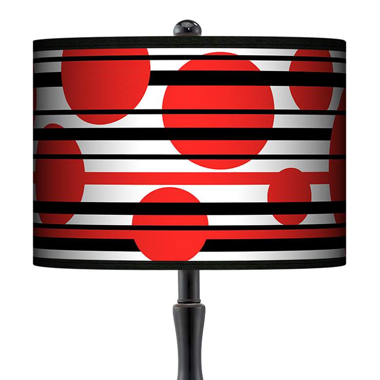 Image 2 Paley Modern Black Table Lamp with Red Balls Giclee Lamp Shade more views