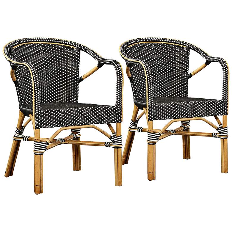 Image 1 Paley Natural and Black Bistro Chair Set of 2
