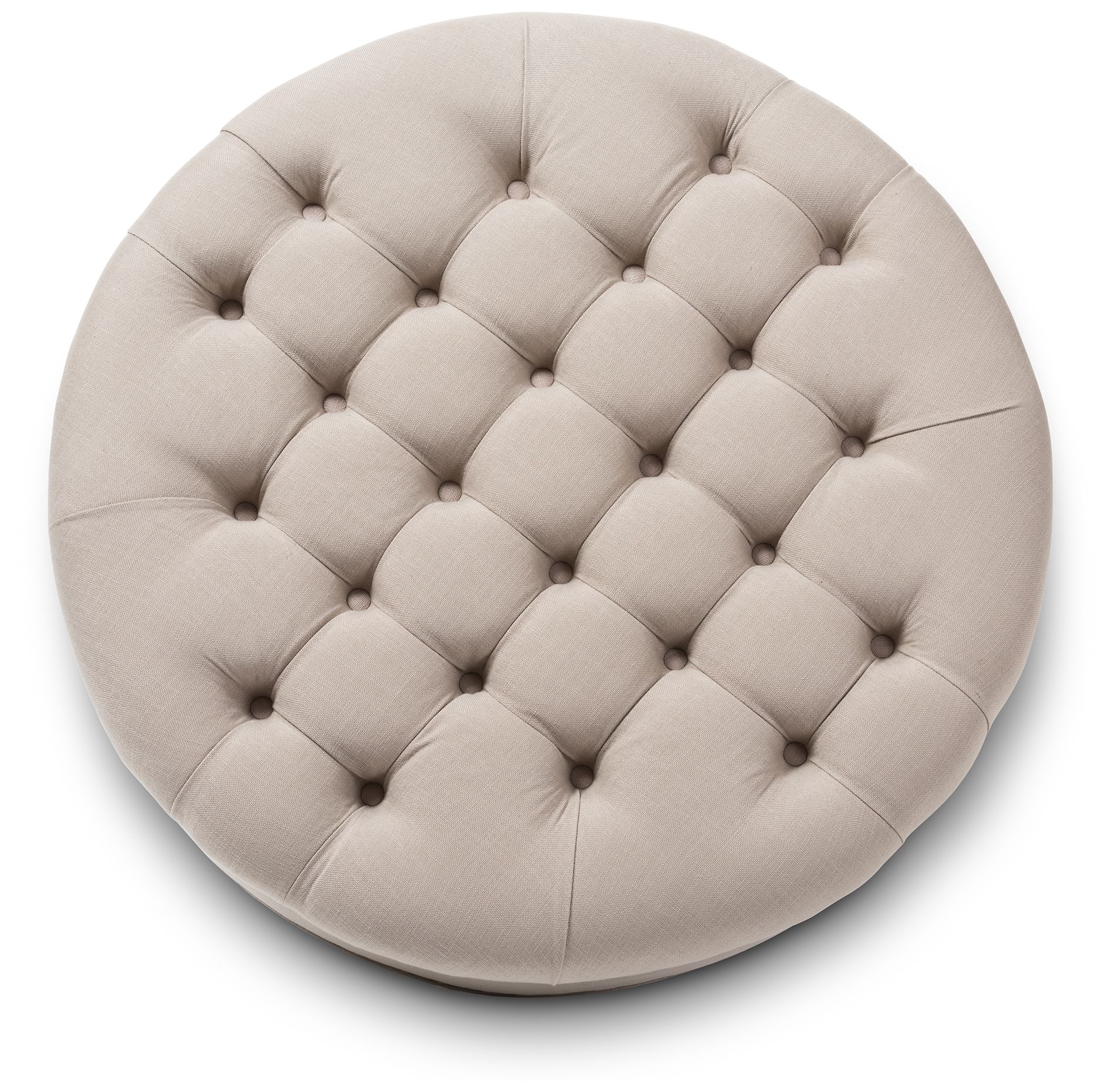 Image 3 Palfrey Beige Linen Tufted Ottoman more views