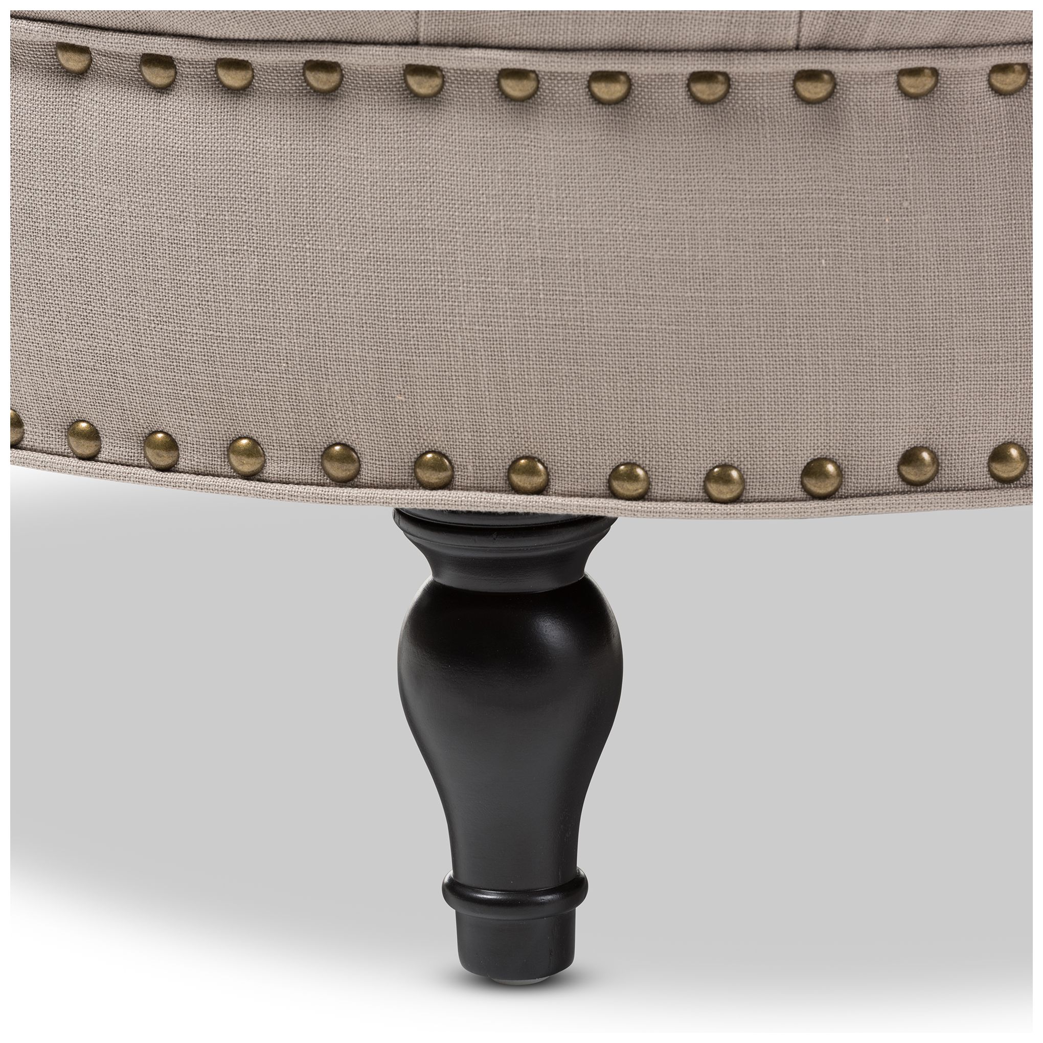 Image 4 Palfrey Beige Linen Tufted Ottoman more views