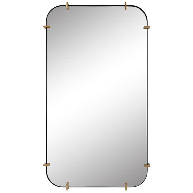 Image 1 Pali Black 27 1/4 inch x 47 1/2 inch Rectangular Wall Mirror