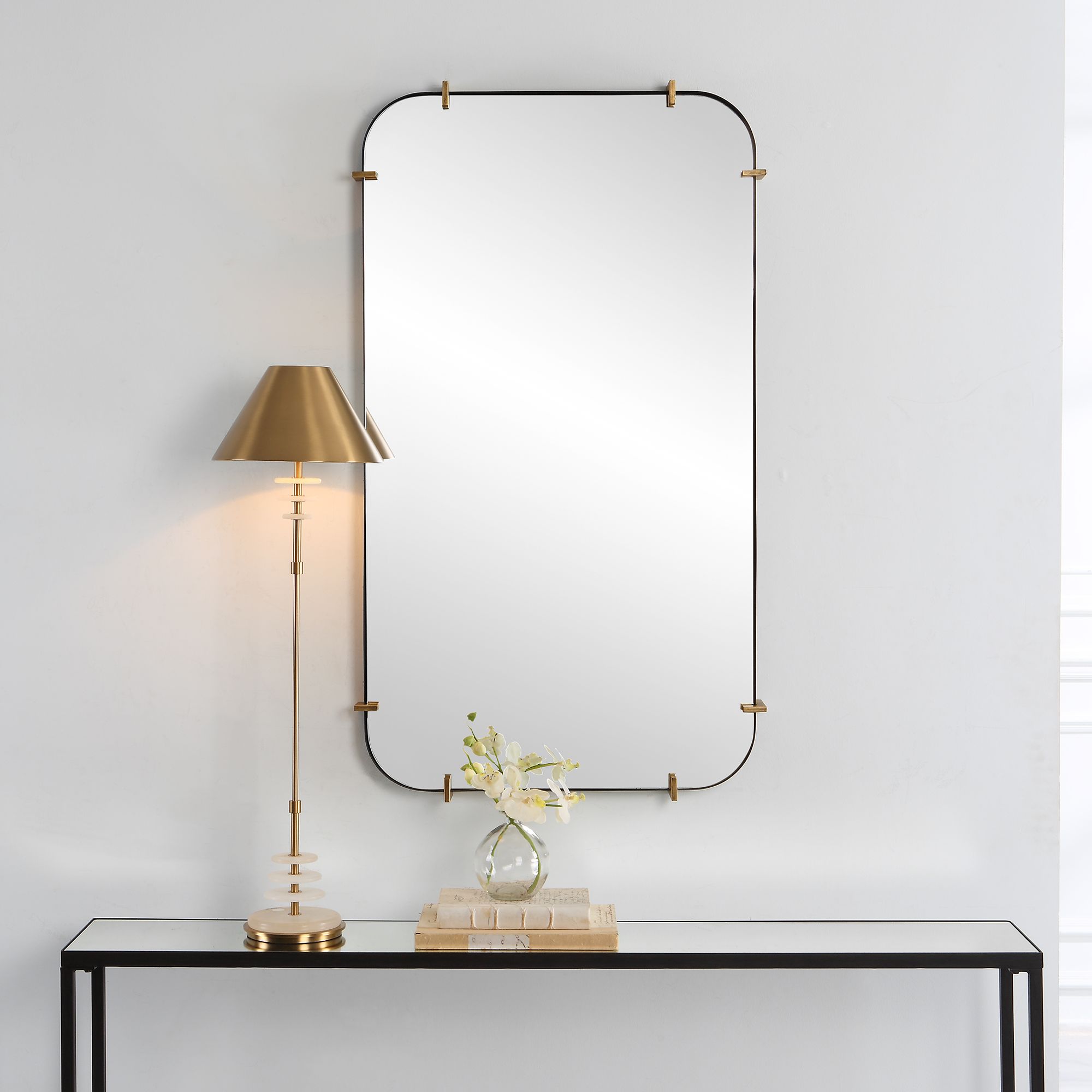 Image 7 Pali Black 27 1/4" x 47 1/2" Rectangular Wall Mirror more views