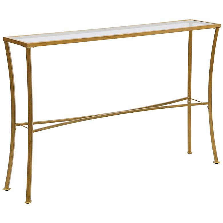 Image 1 Palin Antique Gold Glass Top Console Table