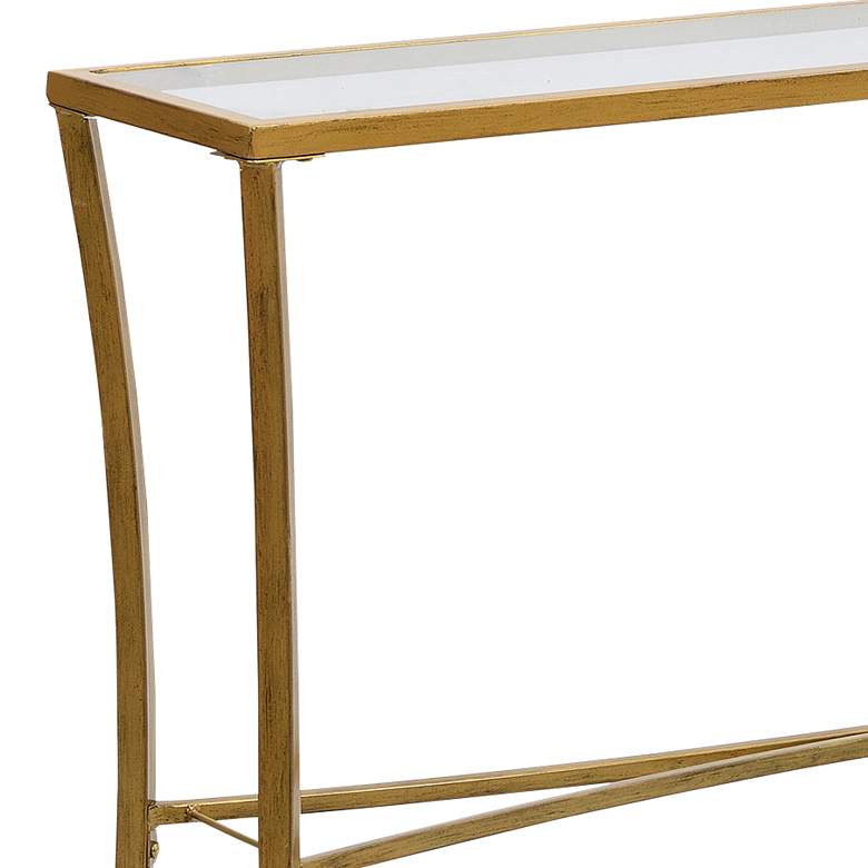 Image 2 Palin Antique Gold Glass Top Console Table more views