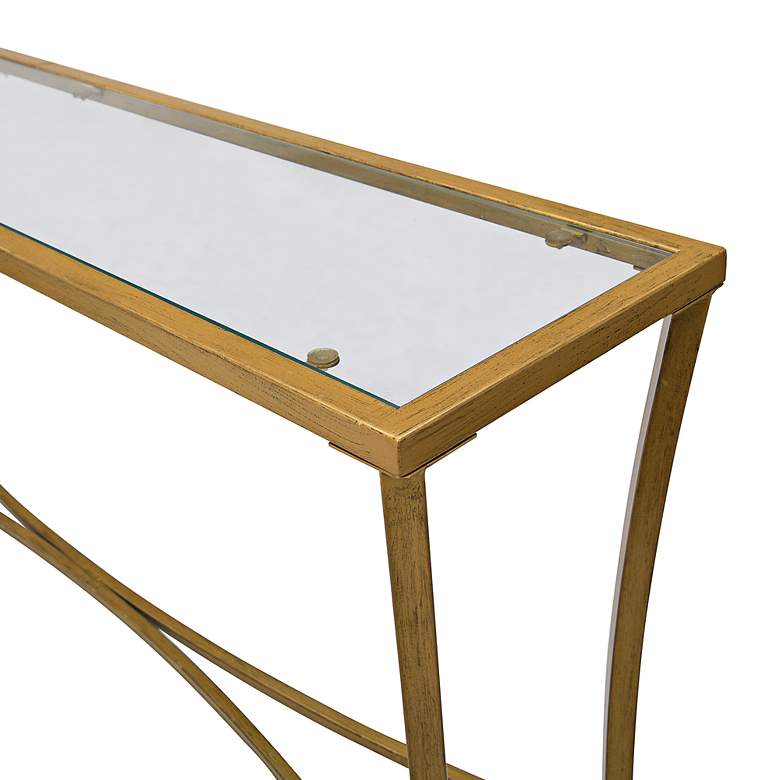 Image 3 Palin Antique Gold Glass Top Console Table more views