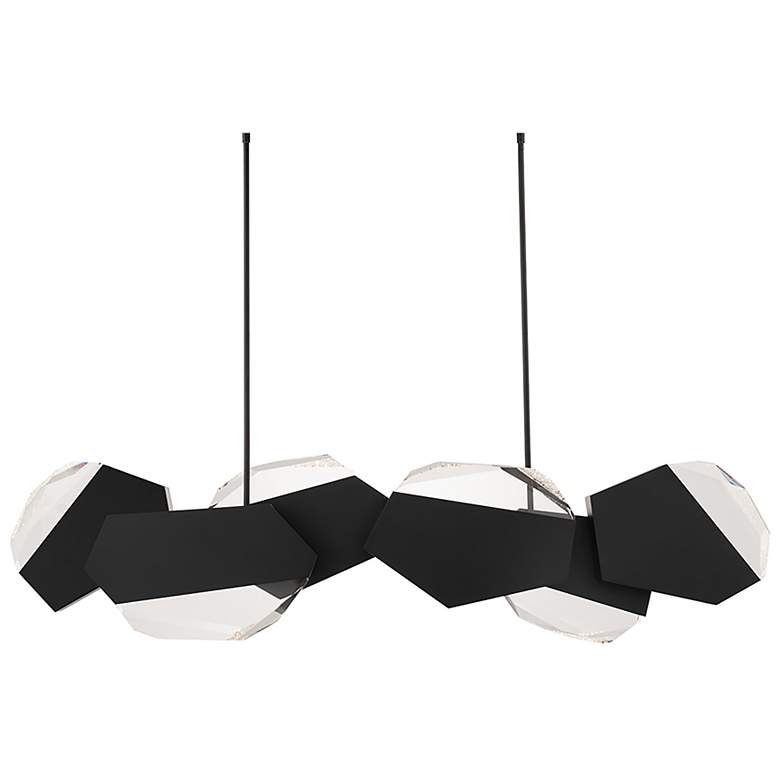 Image 2 Palisade 11.75"H x 47.75"W 6-Light Crystal Linear Pendant in Blac