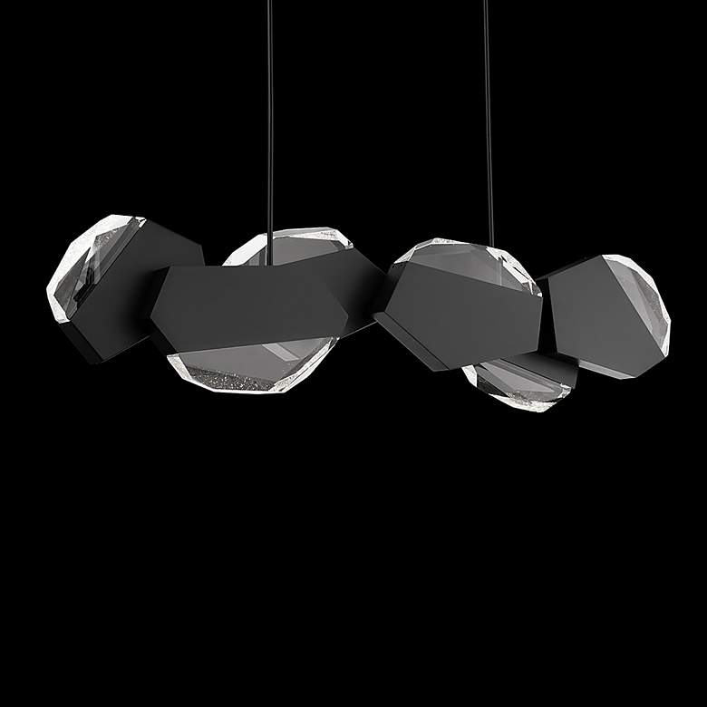 Image 3 Palisade 11.75"H x 47.75"W 6-Light Crystal Linear Pendant in Blac more views