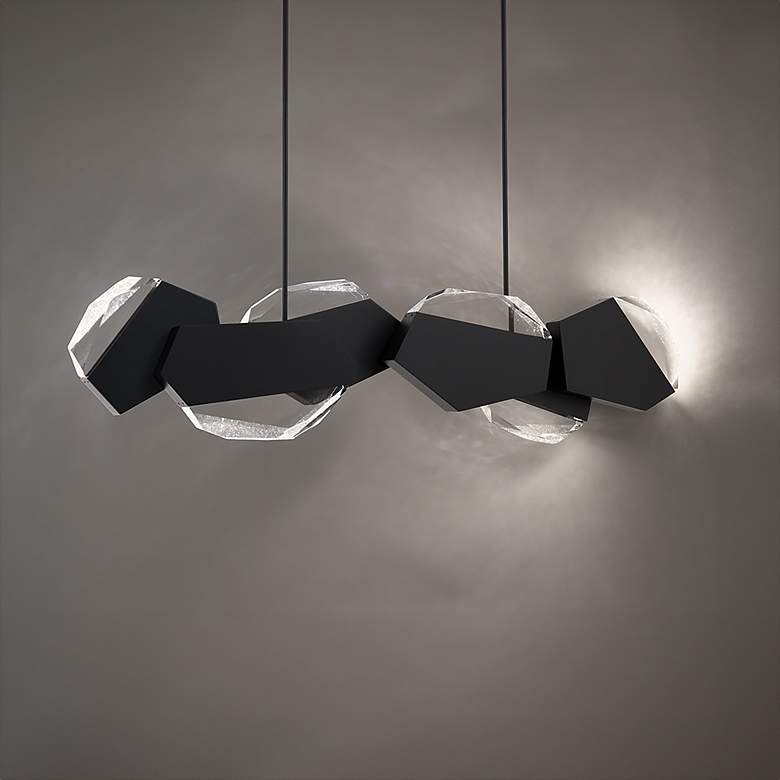 Image 5 Palisade 11.75"H x 47.75"W 6-Light Crystal Linear Pendant in Blac more views
