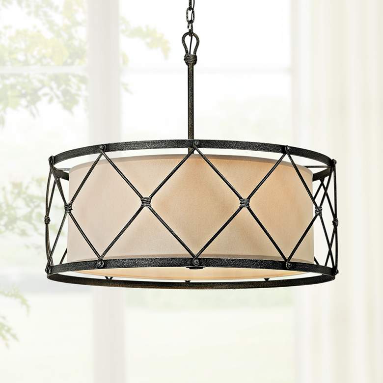 Image 1 Palisade 29" Wide Aged Pewter Pendant Light