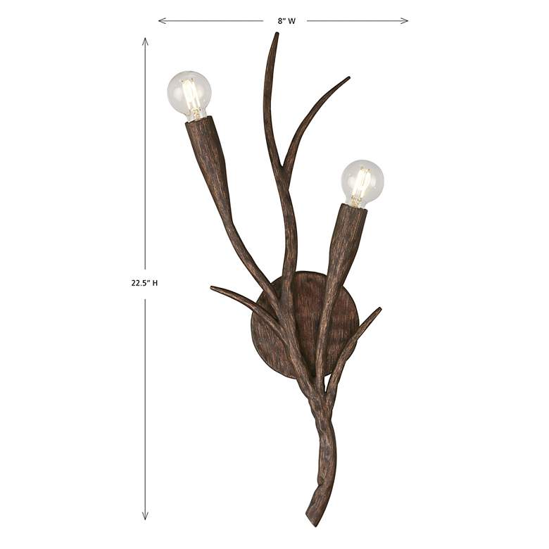 Image 6 Palisades 2-Light Wall Sconce in Bark by Breegan Jane more views