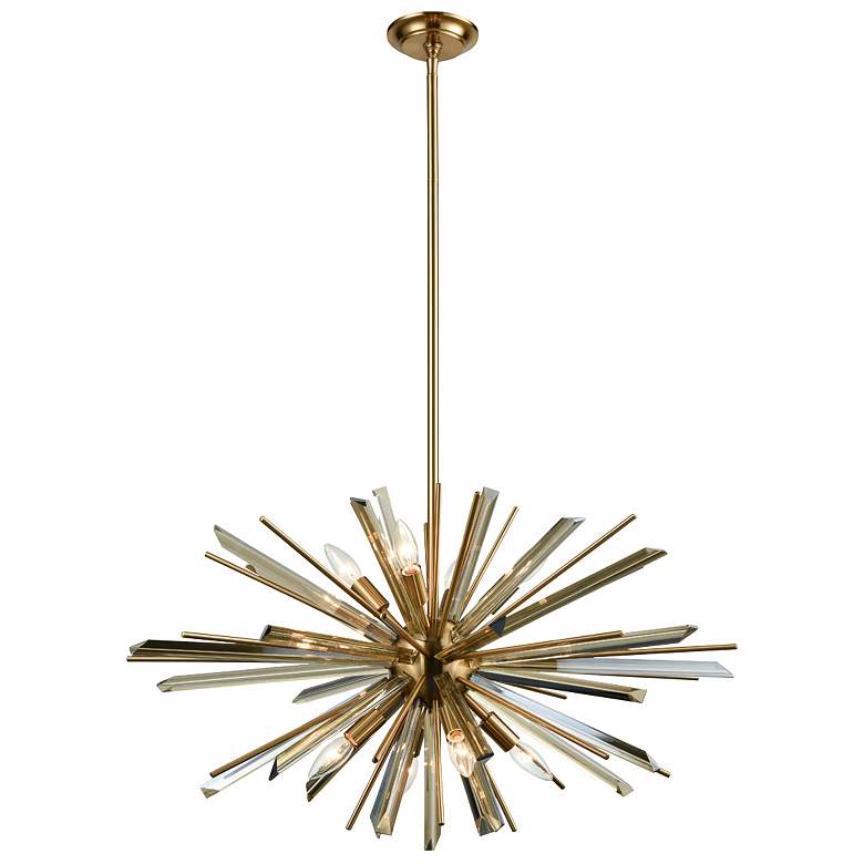 Image 1 Palisades 31 1/2" Wide Antique Brass 8-Light Modern Sputnik Chandelier