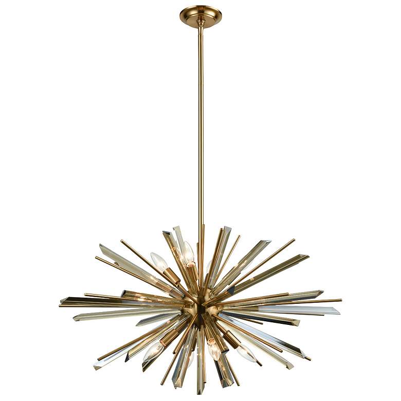 Image 1 Palisades 31 1/2 inch Wide Antique Brass 8-Light Modern Sputnik Chandelier