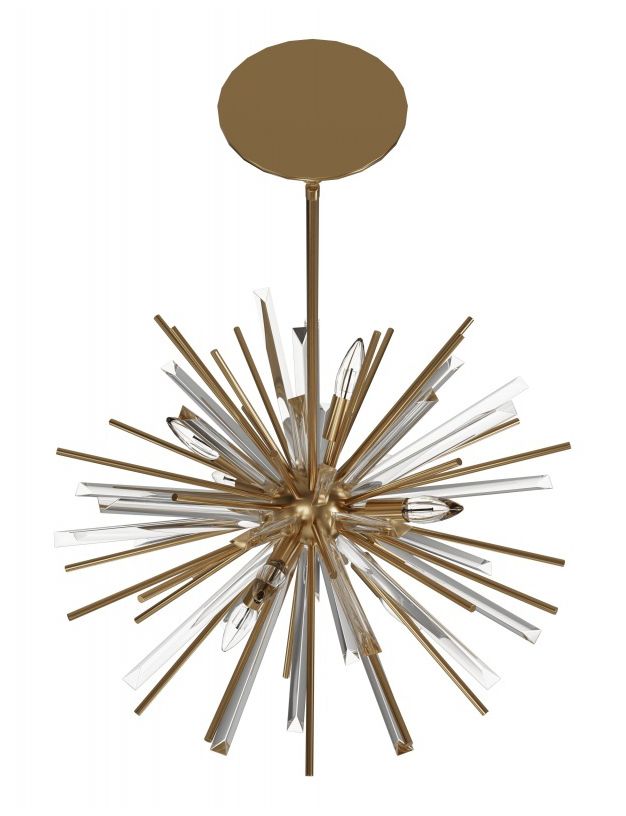 Thumbnail3 of Palisades 31 1/2" Wide Antique Brass 8-Light Modern Sputnik Chandelier more views