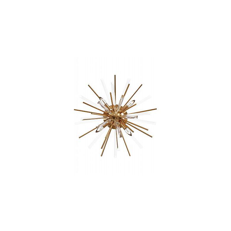 Image 2 Palisades Ave. 24" Wide Antique Brass Ceiling Light more views