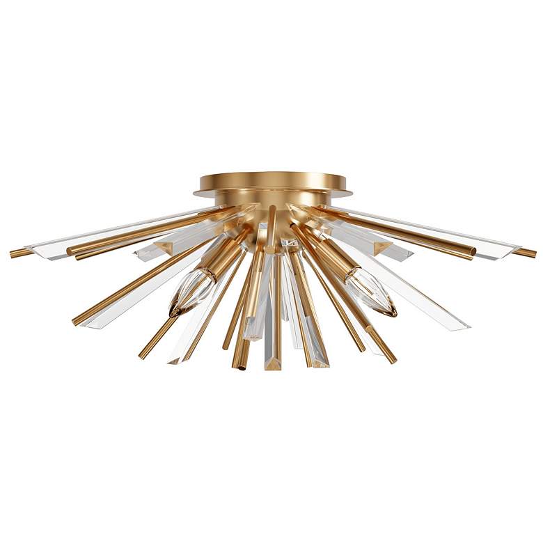 Image 3 Palisades Ave. 24" Wide Antique Brass Ceiling Light more views