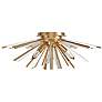3_Palisades Ave. 24" Wide Antique Brass Ceiling Light more views
