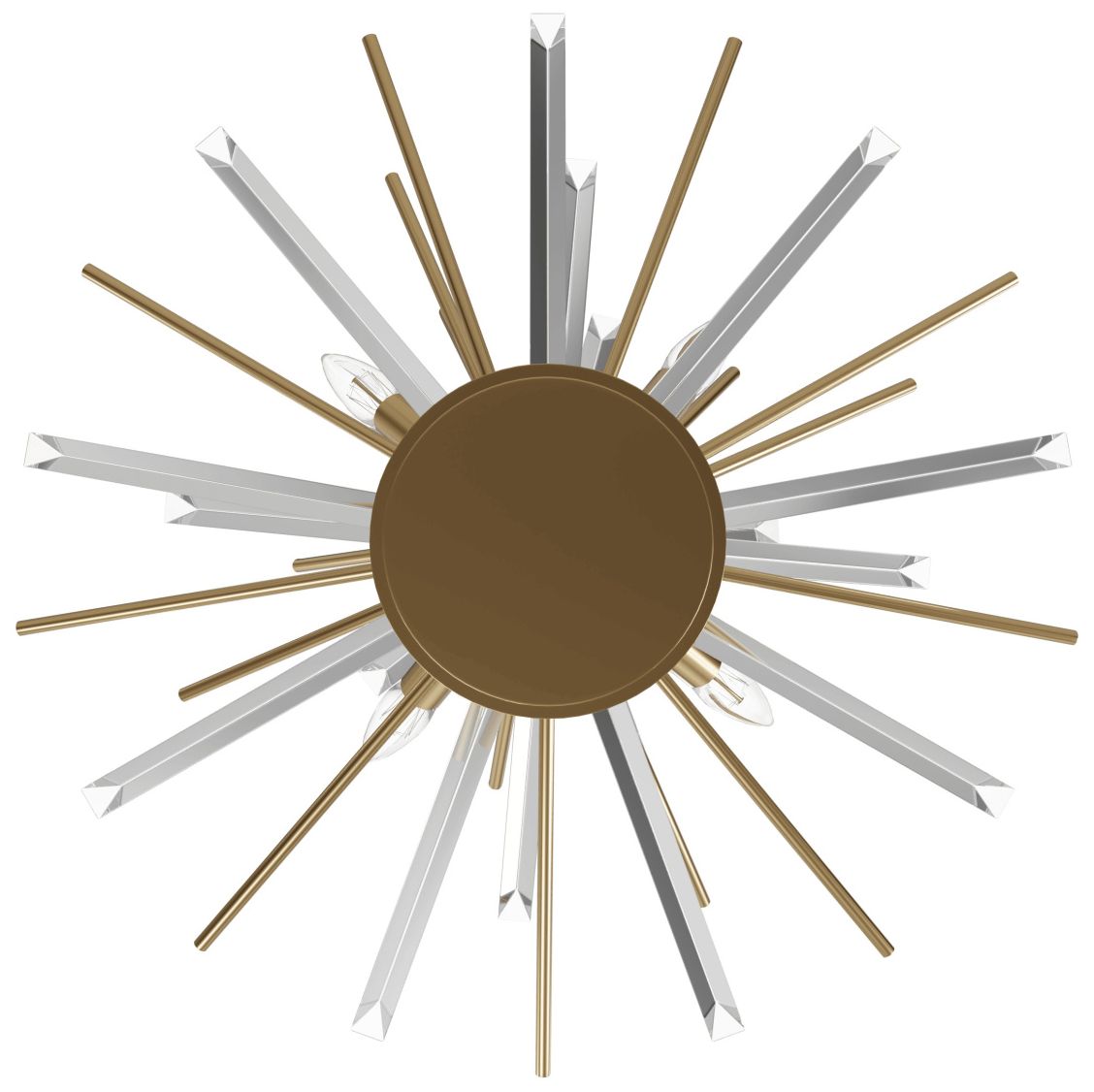 Image 3 Palisades Ave. 24"W Flushmount in Aged Brass/Champagne Glass more views
