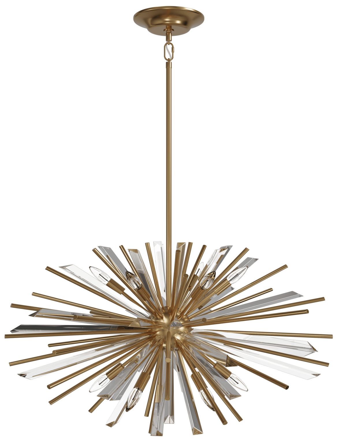 Palisades Ave. 32"W Pendant in Aged Brass