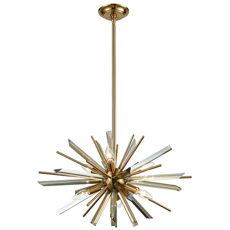 Image 1 Palisades Avenue 24" Wide Brass 6-Light Sputnik Chandelier